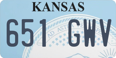 KS license plate 651GWV