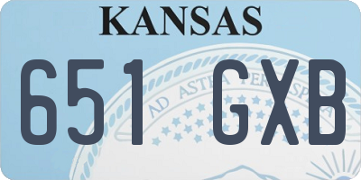 KS license plate 651GXB