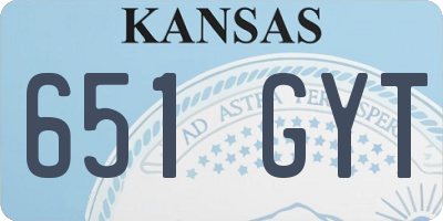 KS license plate 651GYT