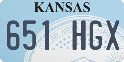 KS license plate 651HGX