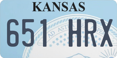 KS license plate 651HRX
