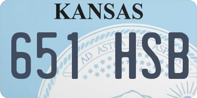 KS license plate 651HSB