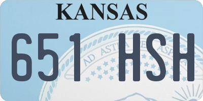 KS license plate 651HSH