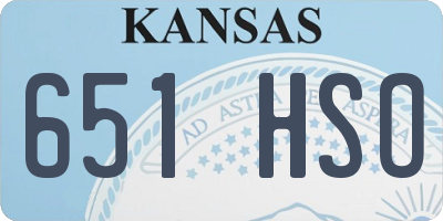 KS license plate 651HSO