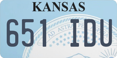 KS license plate 651IDU