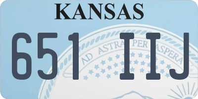 KS license plate 651IIJ