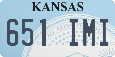 KS license plate 651IMI