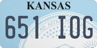 KS license plate 651IOG