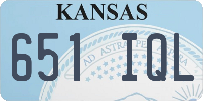 KS license plate 651IQL