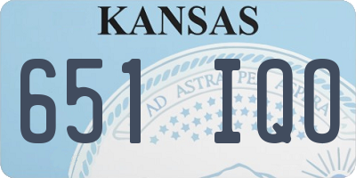 KS license plate 651IQO