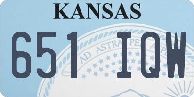 KS license plate 651IQW
