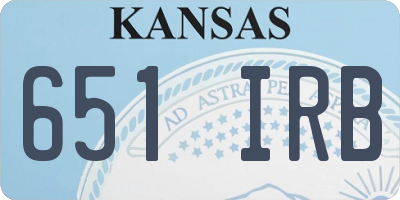 KS license plate 651IRB