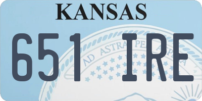 KS license plate 651IRE