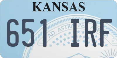 KS license plate 651IRF
