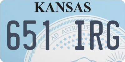 KS license plate 651IRG
