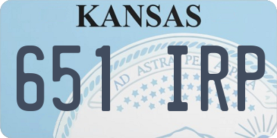 KS license plate 651IRP