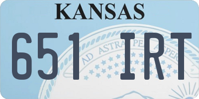 KS license plate 651IRT