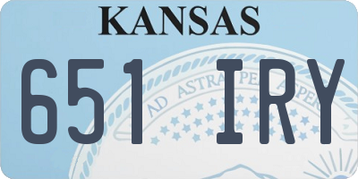 KS license plate 651IRY