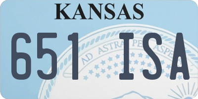 KS license plate 651ISA