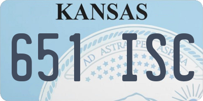 KS license plate 651ISC