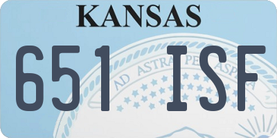 KS license plate 651ISF
