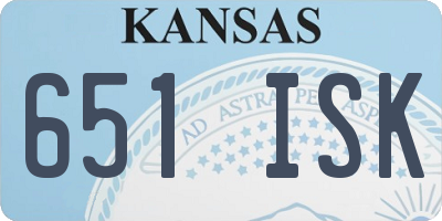 KS license plate 651ISK