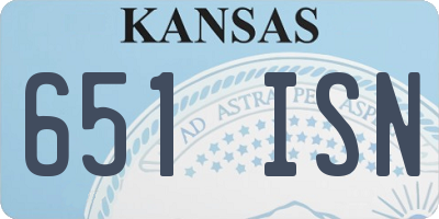 KS license plate 651ISN