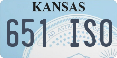 KS license plate 651ISO