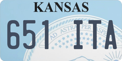 KS license plate 651ITA