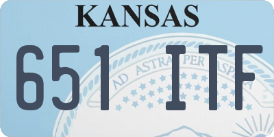 KS license plate 651ITF