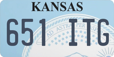 KS license plate 651ITG