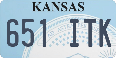 KS license plate 651ITK