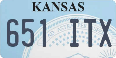 KS license plate 651ITX