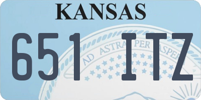 KS license plate 651ITZ