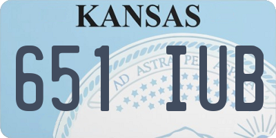 KS license plate 651IUB