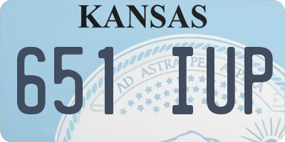 KS license plate 651IUP