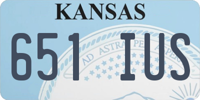KS license plate 651IUS