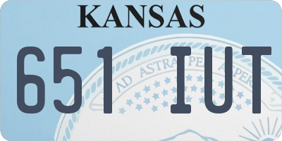 KS license plate 651IUT