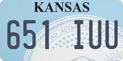 KS license plate 651IUU