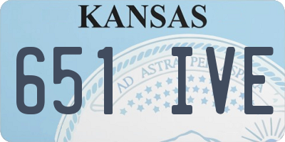KS license plate 651IVE