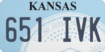 KS license plate 651IVK