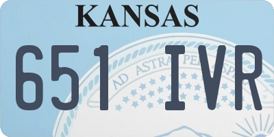 KS license plate 651IVR