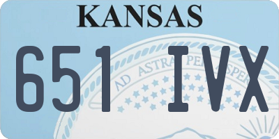 KS license plate 651IVX