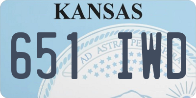 KS license plate 651IWD