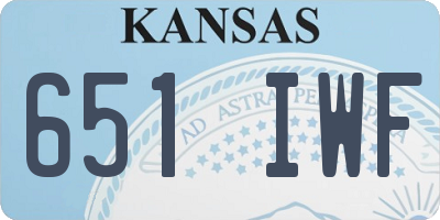 KS license plate 651IWF