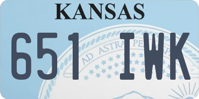KS license plate 651IWK