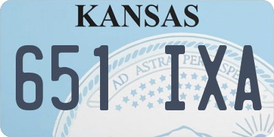 KS license plate 651IXA
