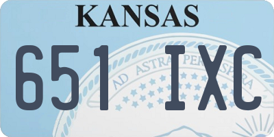 KS license plate 651IXC