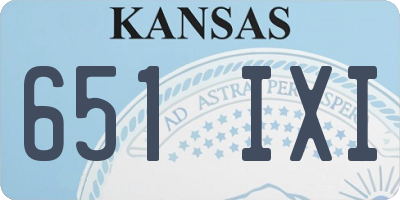 KS license plate 651IXI