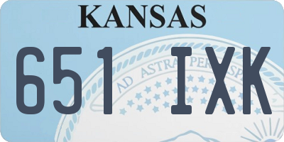 KS license plate 651IXK